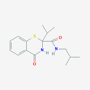 N-(2-methylpropyl)-4-oxo-2-(propan-2-yl)-3,4-dihydro-2H-1,3-benzothiazine-2-carboxamide