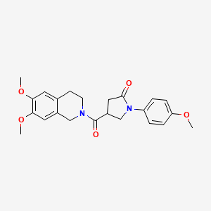 molecular formula C23H26N2O5 B11026510 4-[(6,7-dimethoxy-3,4-dihydroisoquinolin-2(1H)-yl)carbonyl]-1-(4-methoxyphenyl)pyrrolidin-2-one 