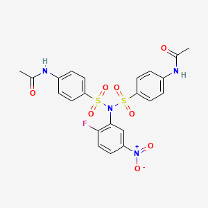 N-{4-[{[4-(acetylamino)phenyl]sulfonyl}(2-fluoro-5-nitrophenyl)sulfamoyl]phenyl}acetamide