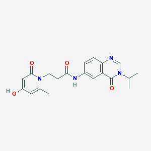 3-(4-hydroxy-6-methyl-2-oxopyridin-1(2H)-yl)-N-[4-oxo-3-(propan-2-yl)-3,4-dihydroquinazolin-6-yl]propanamide