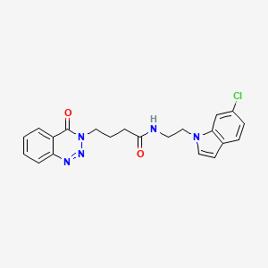 molecular formula C21H20ClN5O2 B11026561 N-[2-(6-chloro-1H-indol-1-yl)ethyl]-4-(4-oxo-1,2,3-benzotriazin-3(4H)-yl)butanamide 