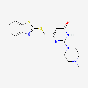 molecular formula C17H19N5OS2 B11026588 6-[(1,3-Benzothiazol-2-ylsulfanyl)methyl]-2-(4-methylpiperazin-1-yl)pyrimidin-4-ol 