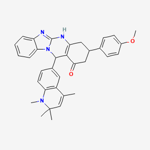 3-(4-methoxyphenyl)-12-(1,2,2,4-tetramethyl-1,2-dihydroquinolin-6-yl)-3,4,5,12-tetrahydrobenzimidazo[2,1-b]quinazolin-1(2H)-one