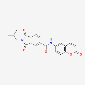 molecular formula C22H18N2O5 B11026631 2-(2-methylpropyl)-1,3-dioxo-N-(2-oxo-2H-chromen-6-yl)-2,3-dihydro-1H-isoindole-5-carboxamide 