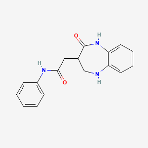 molecular formula C17H17N3O2 B11026635 2-(2-oxo-2,3,4,5-tetrahydro-1H-1,5-benzodiazepin-3-yl)-N-phenylacetamide 