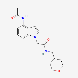 2-[4-(acetylamino)-1H-indol-1-yl]-N-(tetrahydro-2H-pyran-4-ylmethyl)acetamide