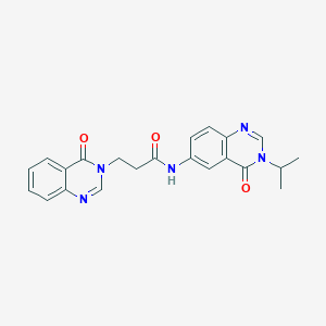 molecular formula C22H21N5O3 B11026688 N-[4-oxo-3-(propan-2-yl)-3,4-dihydroquinazolin-6-yl]-3-(4-oxoquinazolin-3(4H)-yl)propanamide 