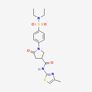 1-[4-(diethylsulfamoyl)phenyl]-N-[(2Z)-4-methyl-1,3-thiazol-2(3H)-ylidene]-5-oxopyrrolidine-3-carboxamide