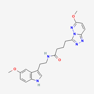 molecular formula C21H24N6O3 B11026734 N-[2-(5-methoxy-1H-indol-3-yl)ethyl]-4-(6-methoxy[1,2,4]triazolo[4,3-b]pyridazin-3-yl)butanamide 