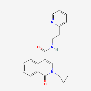 molecular formula C20H19N3O2 B11026757 2-cyclopropyl-1-oxo-N-[2-(2-pyridyl)ethyl]-1,2-dihydro-4-isoquinolinecarboxamide 