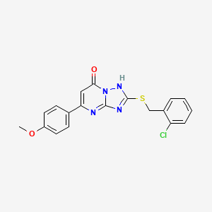 molecular formula C19H15ClN4O2S B11026759 2-[(2-chlorobenzyl)sulfanyl]-5-(4-methoxyphenyl)[1,2,4]triazolo[1,5-a]pyrimidin-7(4H)-one 