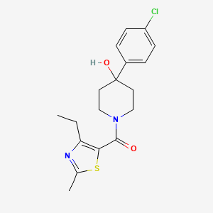 [4-(4-Chlorophenyl)-4-hydroxypiperidin-1-yl](4-ethyl-2-methyl-1,3-thiazol-5-yl)methanone