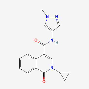 molecular formula C17H16N4O2 B11026765 2-cyclopropyl-N-(1-methyl-1H-pyrazol-4-yl)-1-oxo-1,2-dihydroisoquinoline-4-carboxamide 