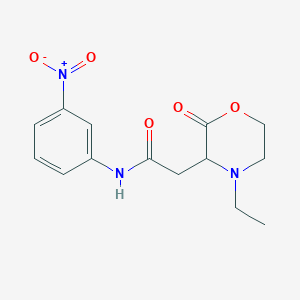 molecular formula C14H17N3O5 B11026769 2-(4-ethyl-2-oxomorpholin-3-yl)-N-(3-nitrophenyl)acetamide 