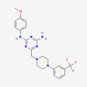 N-(4-methoxyphenyl)-6-({4-[3-(trifluoromethyl)phenyl]piperazin-1-yl}methyl)-1,3,5-triazine-2,4-diamine