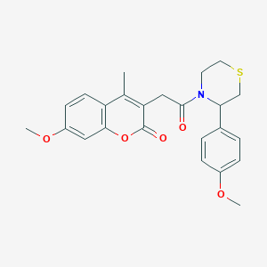 7-methoxy-3-{2-[3-(4-methoxyphenyl)thiomorpholin-4-yl]-2-oxoethyl}-4-methyl-2H-chromen-2-one