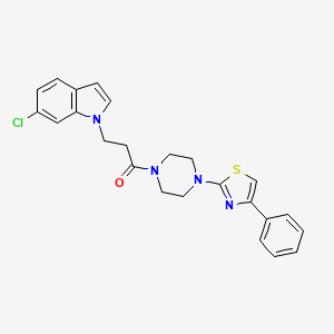 3-(6-chloro-1H-indol-1-yl)-1-[4-(4-phenyl-1,3-thiazol-2-yl)piperazin-1-yl]propan-1-one