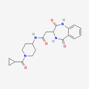 N-(1-Cyclopropanecarbonylpiperidin-4-YL)-2-(2,5-dioxo-2,3,4,5-tetrahydro-1H-1,4-benzodiazepin-3-YL)acetamide