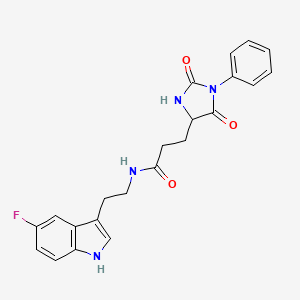 3-(2,5-dioxo-1-phenylimidazolidin-4-yl)-N-[2-(5-fluoro-1H-indol-3-yl)ethyl]propanamide