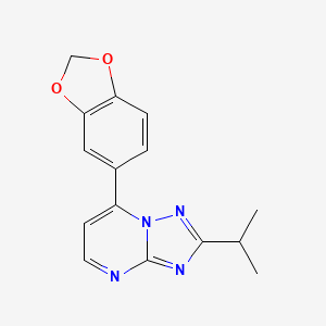 molecular formula C15H14N4O2 B11026871 7-(1,3-Benzodioxol-5-yl)-2-(propan-2-yl)[1,2,4]triazolo[1,5-a]pyrimidine 