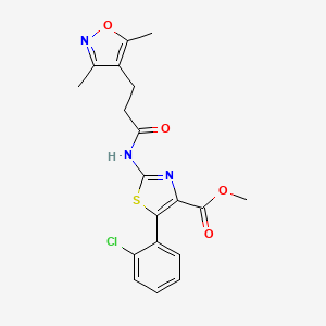 Methyl 5-(2-chlorophenyl)-2-{[3-(3,5-dimethyl-1,2-oxazol-4-yl)propanoyl]amino}-1,3-thiazole-4-carboxylate