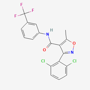 molecular formula C18H11Cl2F3N2O2 B11026916 3-(2,6-dichlorophenyl)-5-methyl-N-[3-(trifluoromethyl)phenyl]-1,2-oxazole-4-carboxamide 