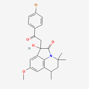 1-[2-(4-bromophenyl)-2-oxoethyl]-1-hydroxy-8-methoxy-4,4,6-trimethyl-5,6-dihydro-4H-pyrrolo[3,2,1-ij]quinolin-2(1H)-one