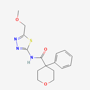 N-[(2Z)-5-(methoxymethyl)-1,3,4-thiadiazol-2(3H)-ylidene]-4-phenyltetrahydro-2H-pyran-4-carboxamide