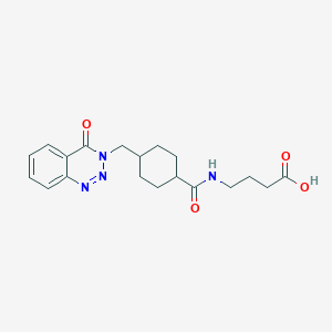 4-[({4-[(4-oxo-1,2,3-benzotriazin-3(4H)-yl)methyl]cyclohexyl}carbonyl)amino]butanoic acid