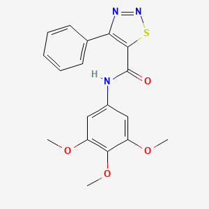 molecular formula C18H17N3O4S B11027050 4-phenyl-N-(3,4,5-trimethoxyphenyl)-1,2,3-thiadiazole-5-carboxamide 