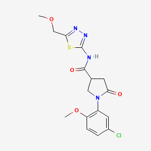 1-(5-chloro-2-methoxyphenyl)-N-[(2E)-5-(methoxymethyl)-1,3,4-thiadiazol-2(3H)-ylidene]-5-oxopyrrolidine-3-carboxamide