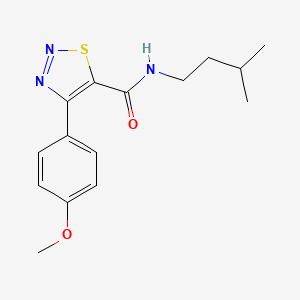 molecular formula C15H19N3O2S B11027065 4-(4-methoxyphenyl)-N-(3-methylbutyl)-1,2,3-thiadiazole-5-carboxamide 