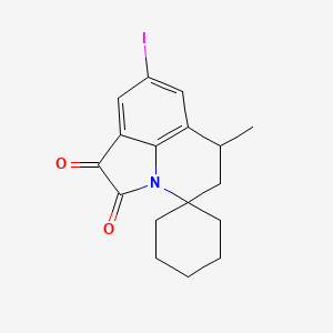 molecular formula C17H18INO2 B11027084 8'-Iodo-6'-methyl-5',6'-dihydrospiro[cyclohexane-1,4'-pyrrolo[3,2,1-ij]quinoline]-1',2'-dione 