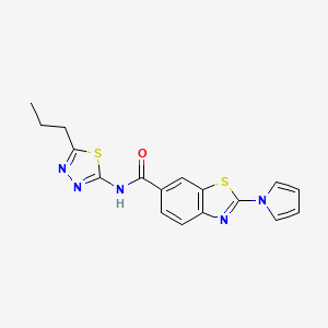 N-[(2E)-5-propyl-1,3,4-thiadiazol-2(3H)-ylidene]-2-(1H-pyrrol-1-yl)-1,3-benzothiazole-6-carboxamide