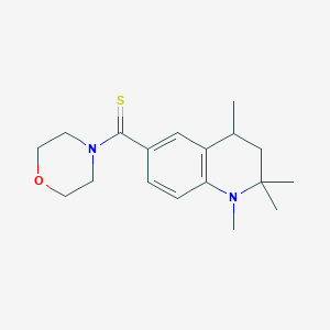 molecular formula C18H26N2OS B11027100 Morpholino(1,2,2,4-tetramethyl-1,2,3,4-tetrahydro-6-quinolinyl)methanethione 