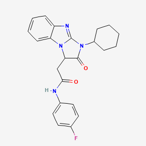 molecular formula C23H23FN4O2 B11027107 2-(1-cyclohexyl-2-oxo-2,3-dihydro-1H-imidazo[1,2-a]benzimidazol-3-yl)-N-(4-fluorophenyl)acetamide 