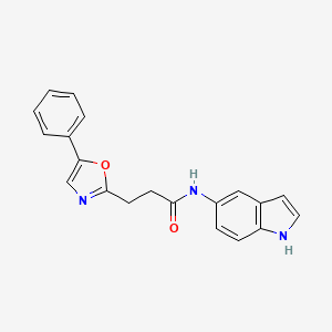 molecular formula C20H17N3O2 B11027124 N-(1H-indol-5-yl)-3-(5-phenyl-1,3-oxazol-2-yl)propanamide 