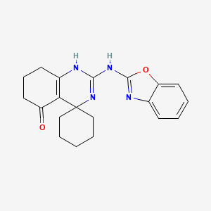 molecular formula C20H22N4O2 B11027127 2'-(1,3-benzoxazol-2-ylamino)-7',8'-dihydro-1'H-spiro[cyclohexane-1,4'-quinazolin]-5'(6'H)-one 