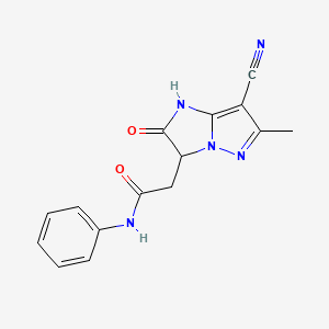 molecular formula C15H13N5O2 B11027132 2-(7-cyano-6-methyl-2-oxo-2,3-dihydro-1H-imidazo[1,2-b]pyrazol-3-yl)-N-phenylacetamide 