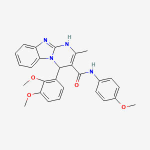 molecular formula C27H26N4O4 B11027134 4-(2,3-dimethoxyphenyl)-N-(4-methoxyphenyl)-2-methyl-1,4-dihydropyrimido[1,2-a]benzimidazole-3-carboxamide 