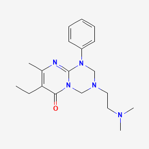 molecular formula C19H27N5O B11027161 3-[2-(dimethylamino)ethyl]-7-ethyl-8-methyl-1-phenyl-1,2,3,4-tetrahydro-6H-pyrimido[1,2-a][1,3,5]triazin-6-one 