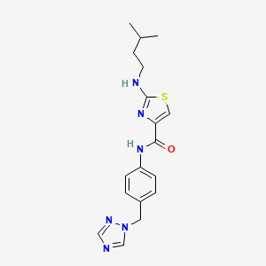 2-[(3-methylbutyl)amino]-N-[4-(1H-1,2,4-triazol-1-ylmethyl)phenyl]-1,3-thiazole-4-carboxamide