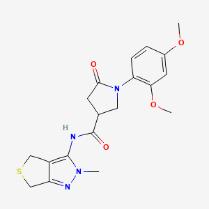 molecular formula C19H22N4O4S B11027165 1-(2,4-dimethoxyphenyl)-N-(2-methyl-2,6-dihydro-4H-thieno[3,4-c]pyrazol-3-yl)-5-oxopyrrolidine-3-carboxamide 