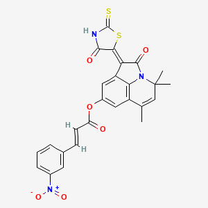 (1Z)-4,4,6-trimethyl-2-oxo-1-(4-oxo-2-thioxo-1,3-thiazolidin-5-ylidene)-1,2-dihydro-4H-pyrrolo[3,2,1-ij]quinolin-8-yl (2E)-3-(3-nitrophenyl)prop-2-enoate