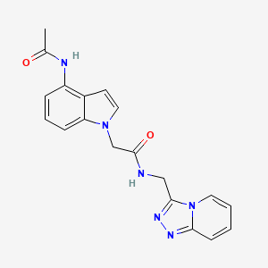 molecular formula C19H18N6O2 B11027199 2-[4-(acetylamino)-1H-indol-1-yl]-N-([1,2,4]triazolo[4,3-a]pyridin-3-ylmethyl)acetamide 