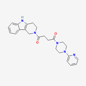 molecular formula C24H27N5O2 B11027221 1-[4-(pyridin-2-yl)piperazin-1-yl]-4-(1,3,4,5-tetrahydro-2H-pyrido[4,3-b]indol-2-yl)butane-1,4-dione 