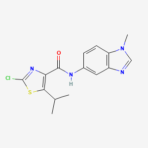 molecular formula C15H15ClN4OS B11027244 2-chloro-N-(1-methyl-1H-benzimidazol-5-yl)-5-(propan-2-yl)-1,3-thiazole-4-carboxamide 