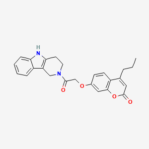 molecular formula C25H24N2O4 B11027276 7-[2-oxo-2-(1,3,4,5-tetrahydro-2H-pyrido[4,3-b]indol-2-yl)ethoxy]-4-propyl-2H-chromen-2-one 