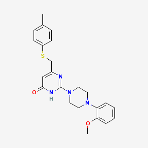 molecular formula C23H26N4O2S B11027282 2-[4-(2-methoxyphenyl)piperazin-1-yl]-6-{[(4-methylphenyl)sulfanyl]methyl}pyrimidin-4(3H)-one 