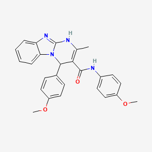 molecular formula C26H24N4O3 B11027292 N,4-bis(4-methoxyphenyl)-2-methyl-1,4-dihydropyrimido[1,2-a]benzimidazole-3-carboxamide 